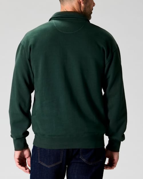 on model image of Midweight Terry Quarter Zip Sweatshirt