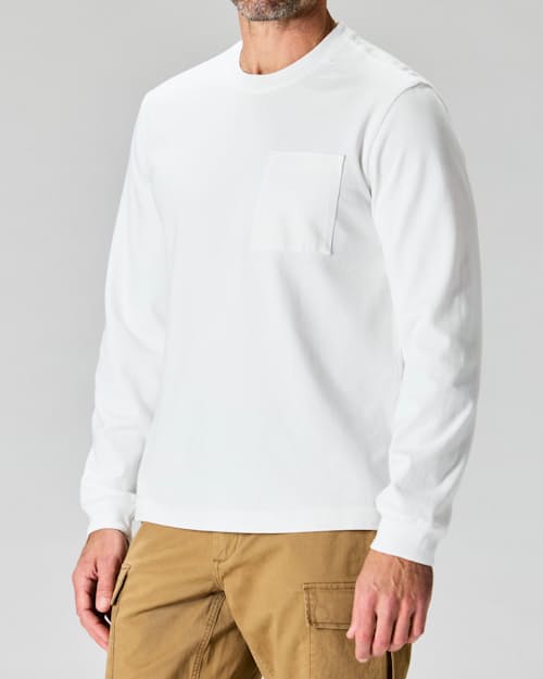 on model image of American Heavyweight Long Sleeve T-Shirt