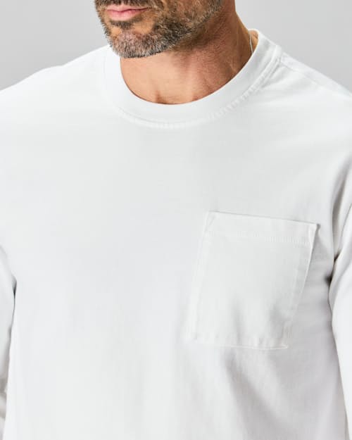 on model image of American Heavyweight Long Sleeve T-Shirt