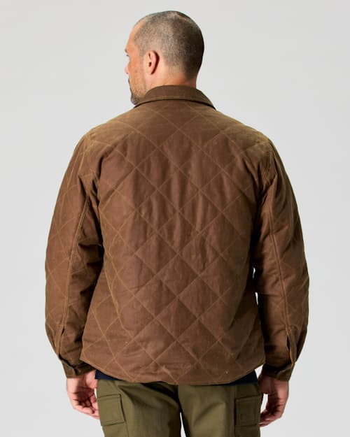 lifestyle image of Quilted Waxed Shirt Jacket
