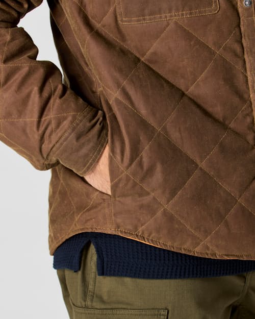 lifestyle image of Quilted Waxed Shirt Jacket