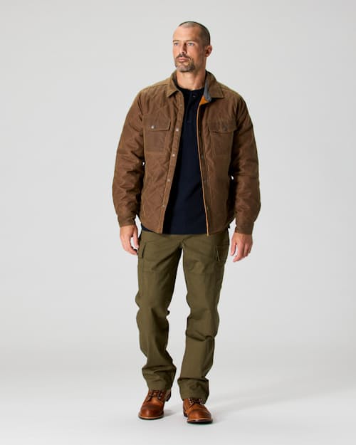lifestyle image of Quilted Waxed Shirt Jacket