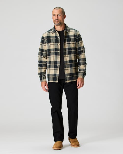 on model image of Midweight Cozy Flannel