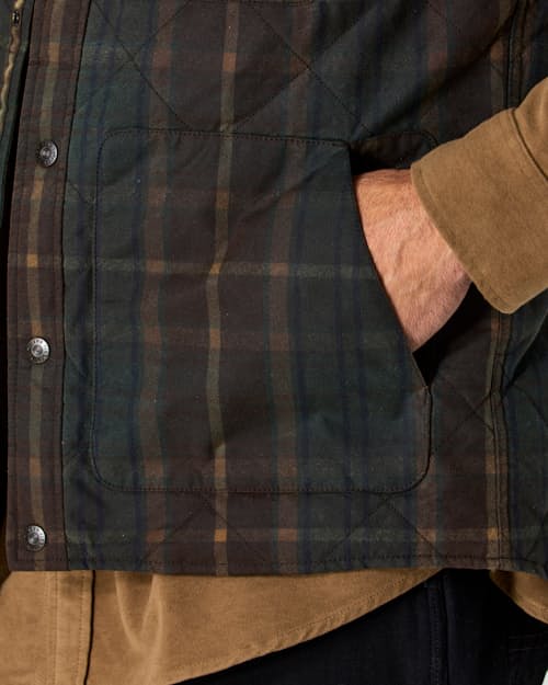 on model image of Quilted Waxed Vest - Special Edition