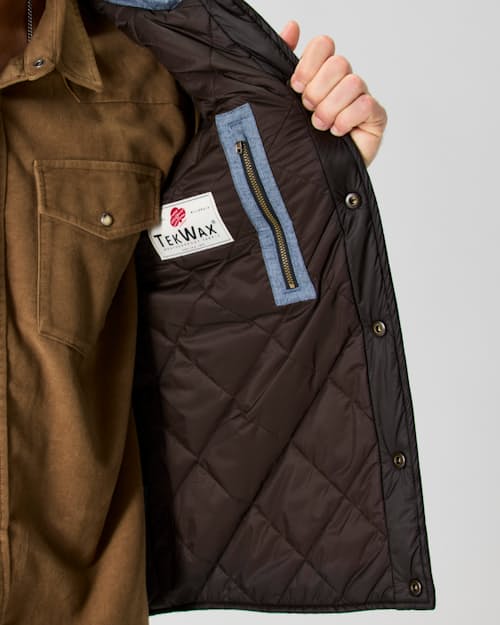 on model image of Quilted Waxed Vest - Special Edition
