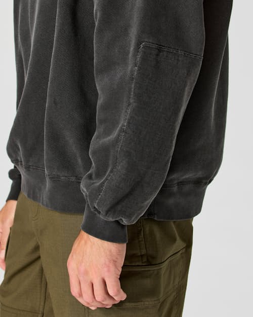 on model image of Vintage Wash Patch Crewneck