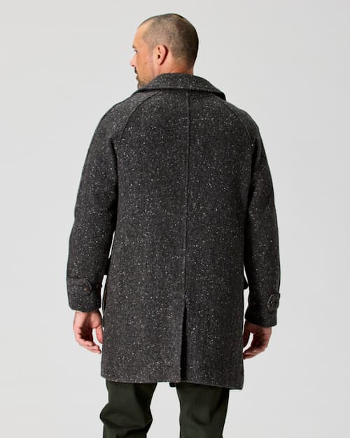 on model image of Wool Herringbone Overcoat