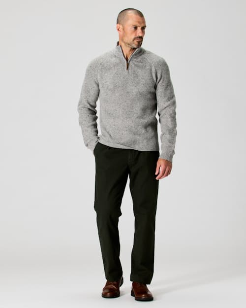 on model image of Highlands Guide Quarter Zip Sweater