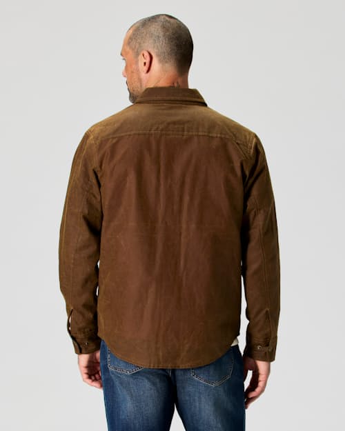 on model image of The Bighorn Waxed Shirt Jacket