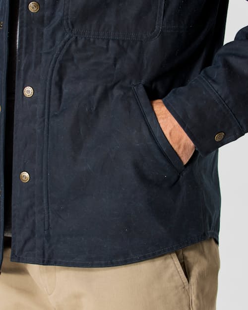 on model image of The Bighorn Waxed Shirt Jacket