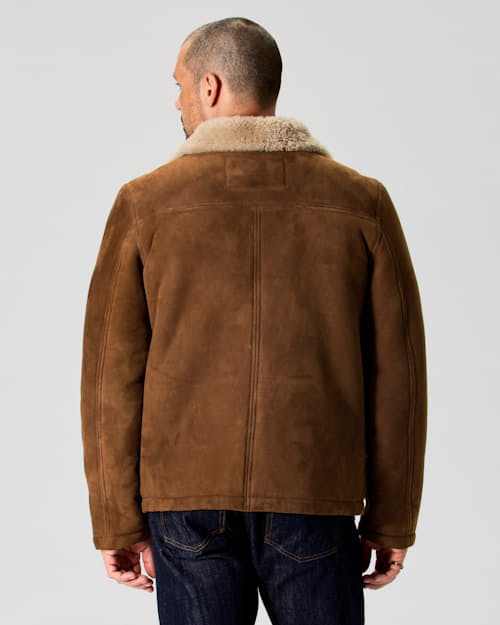 on model image of Shearling Ranch Hand Jacket