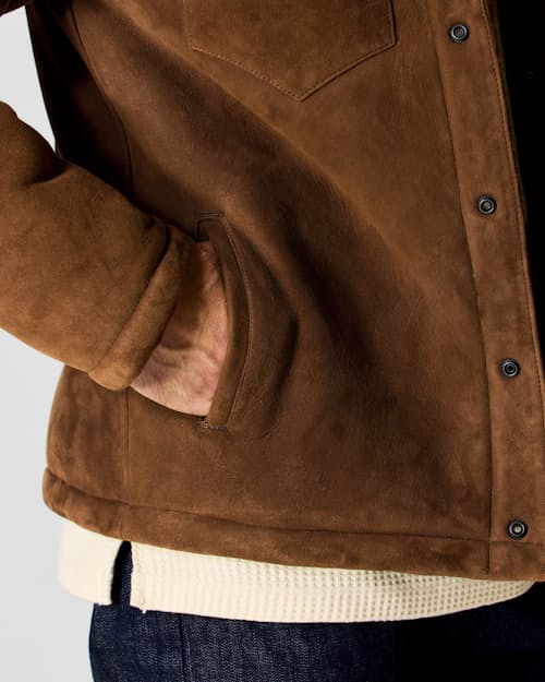 on model image of Shearling Ranch Hand Jacket