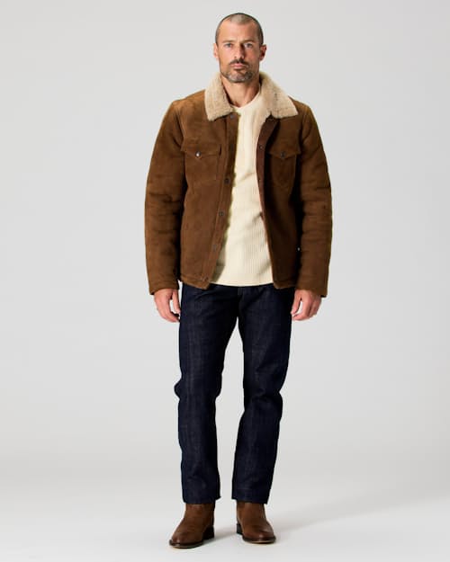 on model image of Shearling Ranch Hand Jacket