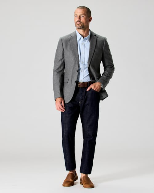 on model image of Stretch Wool Blazer
