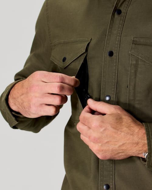 on model image of Rover Jungle Shirt