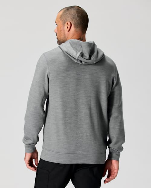 on model image of 72-Hour Merino Tech Full Zip Hoodie