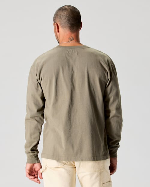 on model image of Vintage Wash Long Sleeve T-Shirt