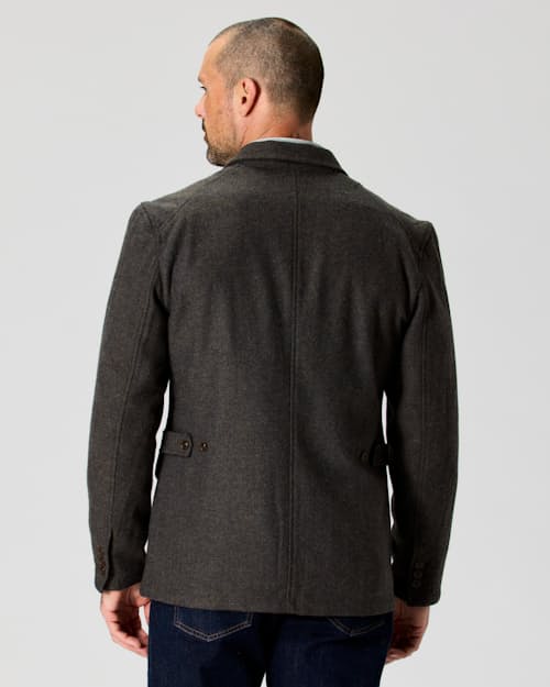 on model image of Wool Utility Blazer