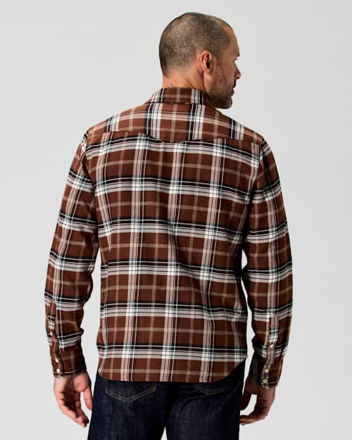on model image of Flannel Western Button Down Shirt
