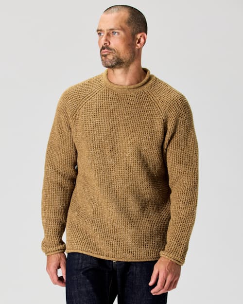 on model image of Recycled Cotton Headlands Rollneck Sweater
