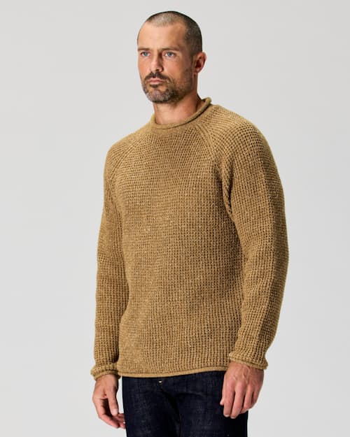 on model image of Recycled Cotton Headlands Rollneck Sweater