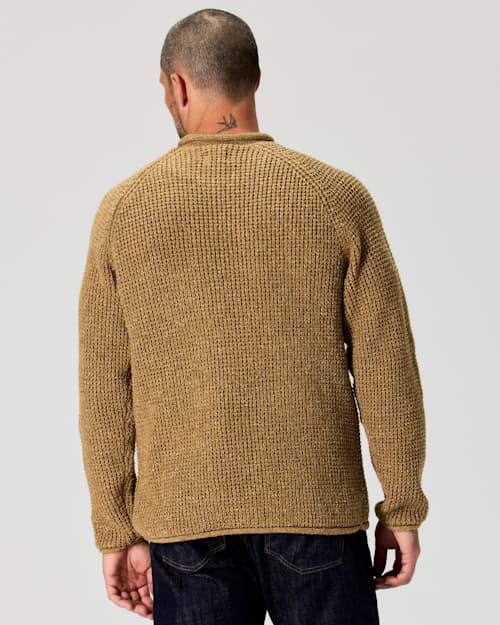 on model image of Recycled Cotton Headlands Rollneck Sweater