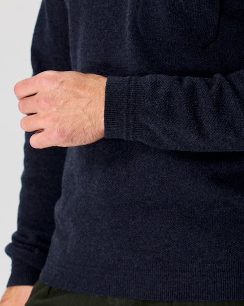 on model image of Long Sleeve Knit Polo