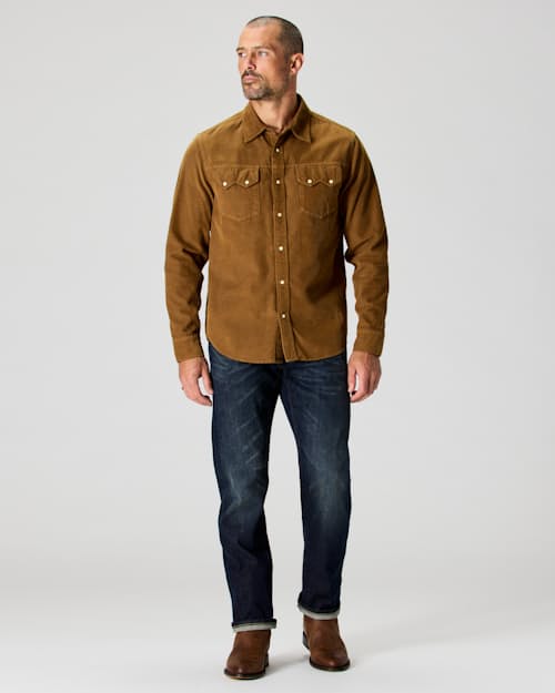 on model image of Corduroy Western Shirt