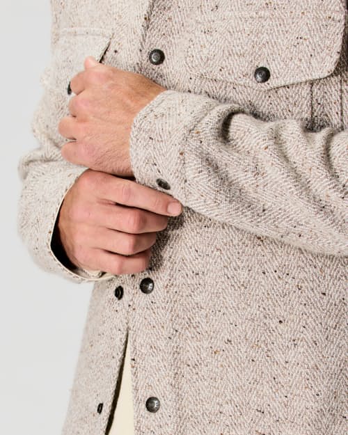 on model image of The Heritage Wool Jacket