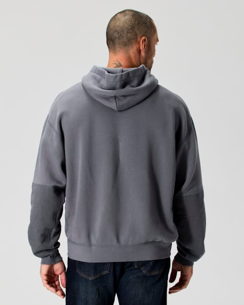 on model image of Vintage Wash Pullover Patch Hoodie