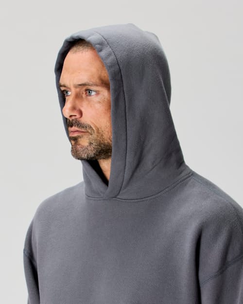 on model image of Vintage Wash Pullover Patch Hoodie