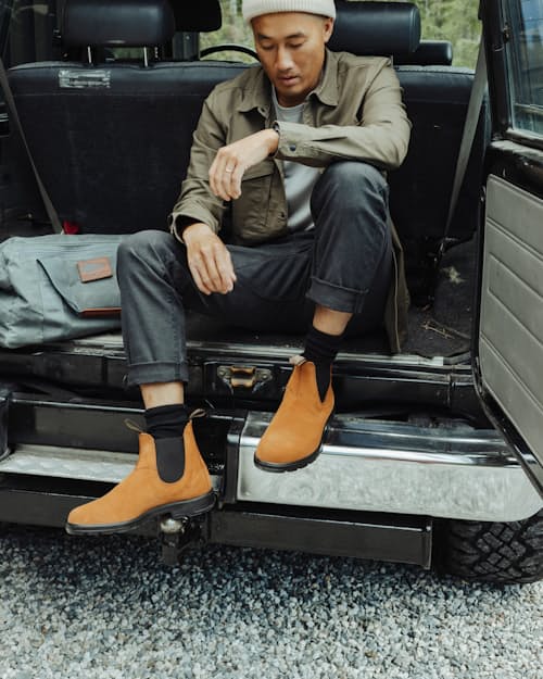 lifestyle image of 2406 Suede Chelsea Boot
