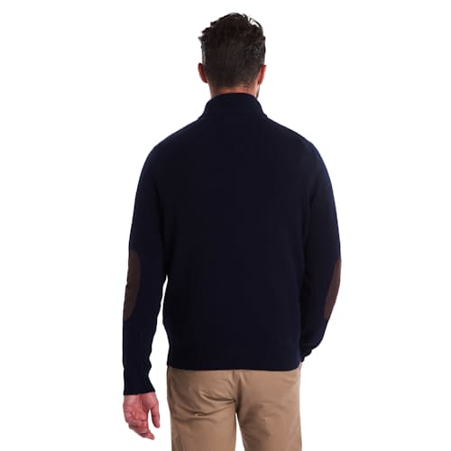 laydown image of Essential Patch Half Zip Sweater