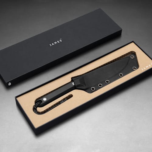 laydown image of The Hells Canyon Chef Knife