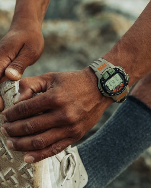 lifestyle image of Huckberry x TIMEX IRONMAN® Flix