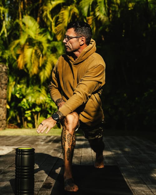 lifestyle image of PatinaTech Hoodie