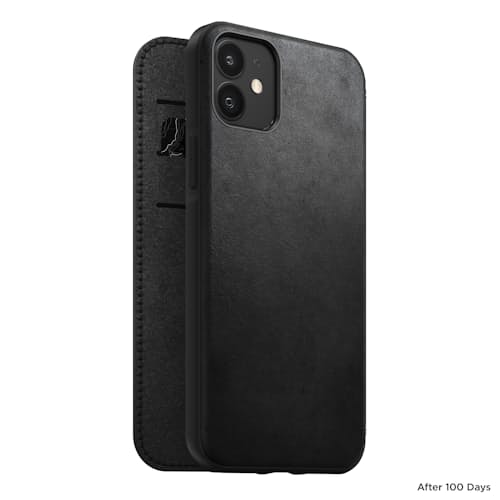 laydown image of Rugged Leather Folio iPhone 12 /iPhone 12 Pro Case