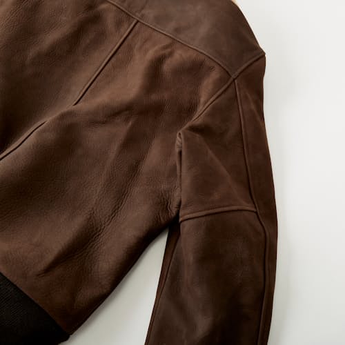 lifestyle image of Golden Bear Leather Bomber