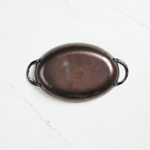 laydown image of Carbon Steel Farmhouse Oval Roaster