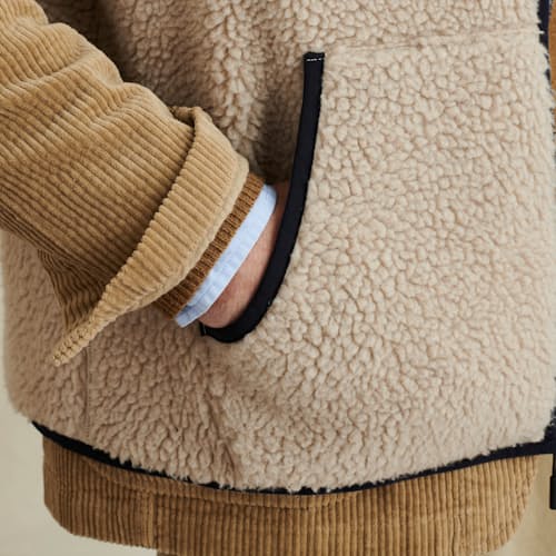 laydown image of Reversible Utility Vest in Sherpa