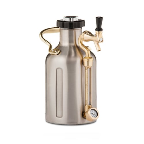 laydown image of uKeg 64 oz. - Stainless Steel Growler (w/ CO2)