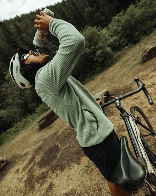 lifestyle image of GridFleece Half-Zip