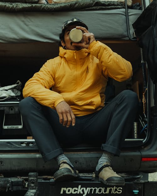lifestyle image of 72-Hour Merino 5-Pocket Pant - HB Straight