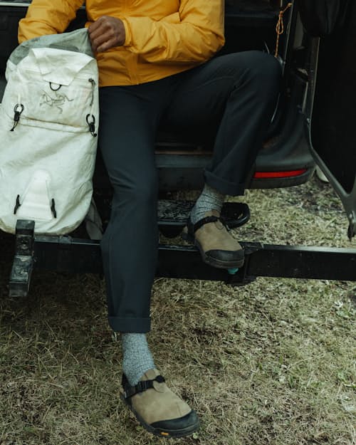 lifestyle image of Nubuck Leather Mountain Clog