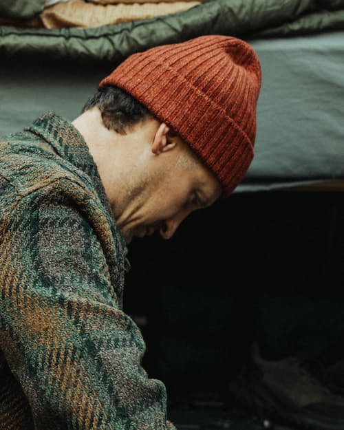 lifestyle image of Japanese Rib Knit Beanie