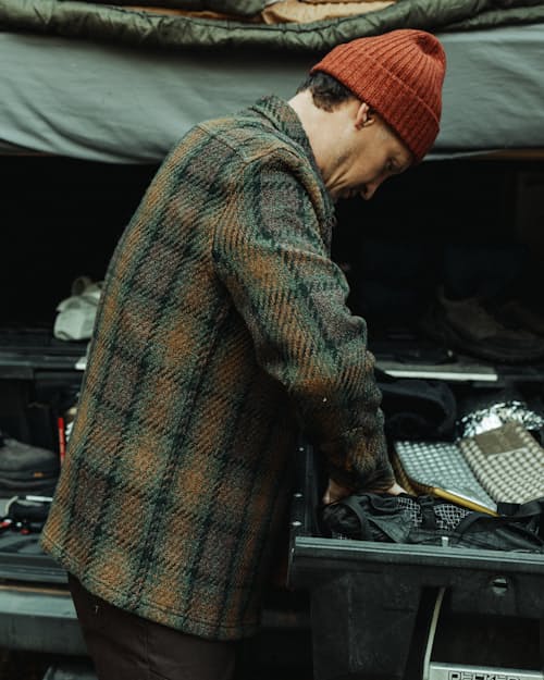 lifestyle image of Cabin Flannel Overshirt