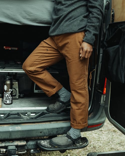 lifestyle image of Nubuck Leather Mountain Clog