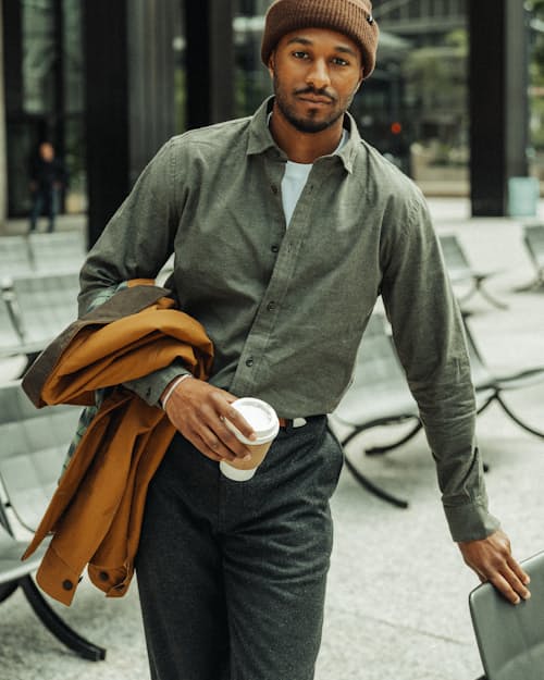 lifestyle image of Brushed Cotton Shirt