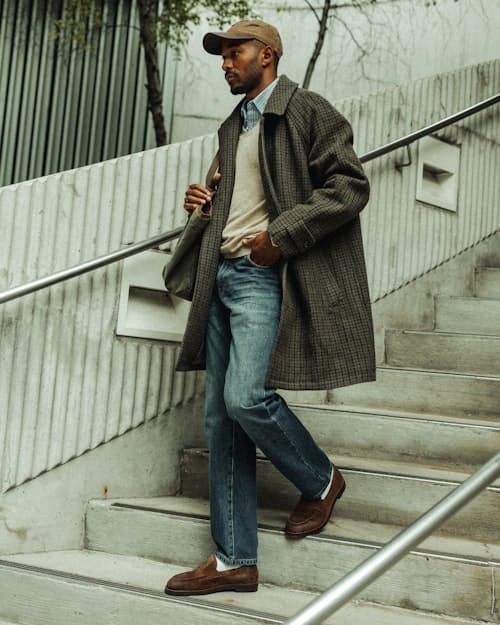 lifestyle image of All-Cotton Selvedge Denim - HB Straight