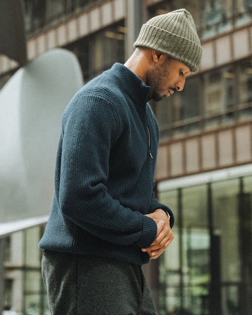 lifestyle image of Full-Zip Cardigan Sweater